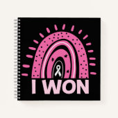 I Won Breast Cancer Survivor Pink Rainbow Journal Notitieboek (Voorkant)
