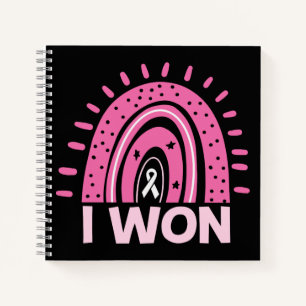 I Won Breast Cancer Survivor Pink Rainbow Journal Notitieboek