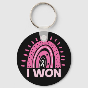 I Won Breast Cancer Survivor Pink Rainbow Sleutelhanger