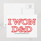 I Won D&D Briefkaart (Voorkant / Achterkant)