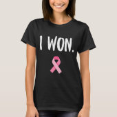 I Won Pink Ribbon Survivor Breast Cancer T-shirt (Voorkant)