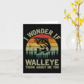 I Wonder If Walleye Think About Me Fishing Humor L Kaart (Gele Bloem)