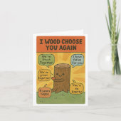 I Wood Choose You Again - Funny 5th Anniversary Pu Kaart (Voorkant)