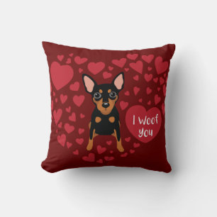 I woof / love you Min Pin Owner Sierkussen
