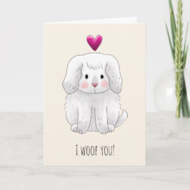 I Woof You Cute Kids Funny Valentines Day Feestdagen Kaart