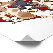 I Woof You French Bulldog Dog Heart Shape Valentin Poster (Hoek)