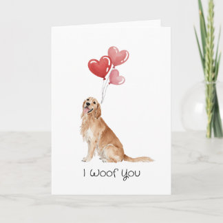 I Woof You Golden Retriever Feestdagen Kaart