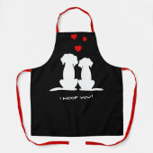 I Woof You Modern Schattige Hondenpaar Valentijns Schort (Voorkant)