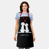 I Woof You Modern Schattige Hondenpaar Valentijns Schort (Gedragen)