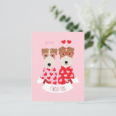 i Woof You Valentijn Welsh Terrier Dogs Feestdagenkaart (Staand voorkant)