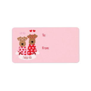 i Woof You Valentijn Wire Fox Terrier Dogs Etiket