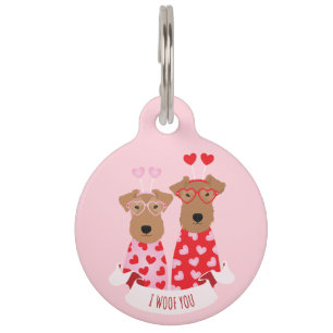 i Woof You Valentijn Wire Fox Terrier Dogs Huisdierpenning