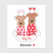 i Woof You Valentijn Wire Fox Terrier Dogs Sticker (Vel)