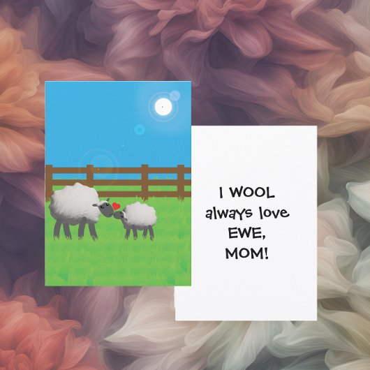 I WOOL Always love EWE MOM Flat Feestdagenkaart
