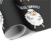 I Wool Survive Funny Sheep Pun Dark BG Cadeaupapier (Rol Hoek)
