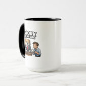 I Work For My Dog Funny Design  Mok (Voorkant links)