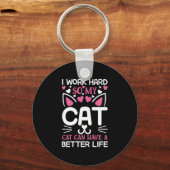 I Work Hard So My Cat Can Have A Better Life Funny Sleutelhanger (Voorkant)