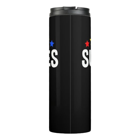 I Work With Superheroes -- Autism Awareness -- Emb Thermosbeker (Achterkant)