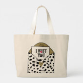 "I wuff you" Dalmatische tekst Grote Tote Bag (Achterkant)