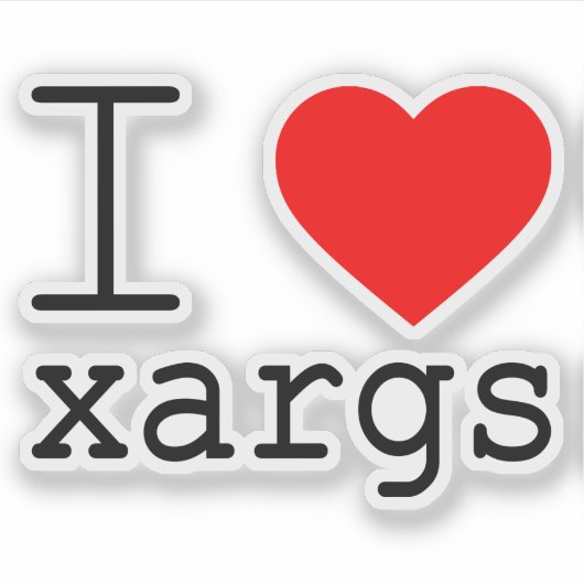 I ❤️ xargs vinyl sticker (Voorkant)