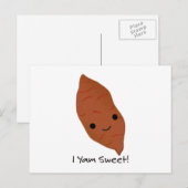 I Yam Sweet Cute kawaii Sweet Potato Feestdagenkaart (Voorkant / Achterkant)