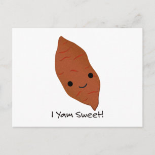 I Yam Sweet Cute kawaii Sweet Potato Feestdagenkaart