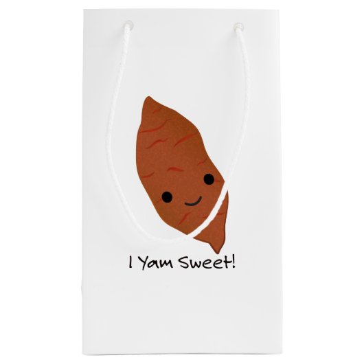I Yam Sweet Cute kawaii Sweet Potato Klein Cadeauzakje (Achterkant)