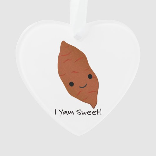 I Yam Sweet Cute kawaii Sweet Potato Ornament (achterkant)