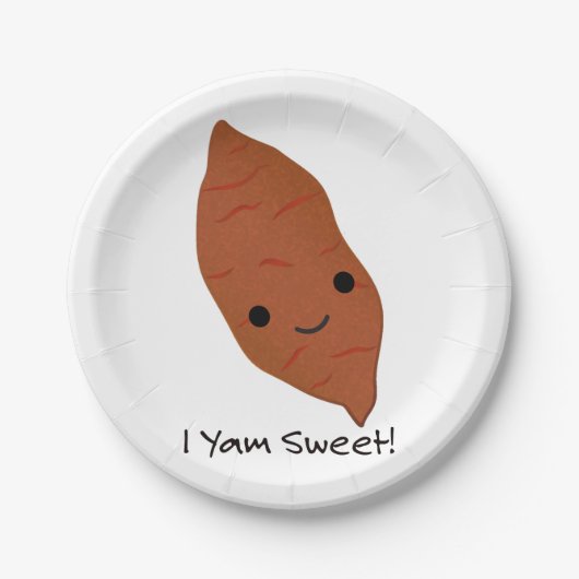 I Yam Sweet Cute kawaii Sweet Potato Papieren Bordje (Voorkant)