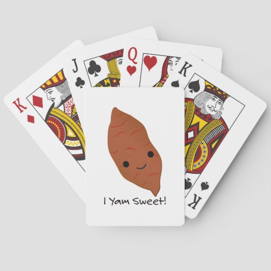 I Yam Sweet Cute kawaii Sweet Potato Pokerkaarten (Achterkant)