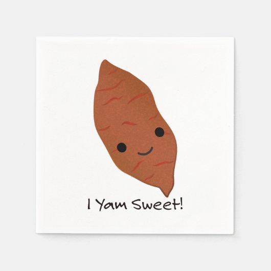 I Yam Sweet Cute kawaii Sweet Potato Servet (Voorkant)