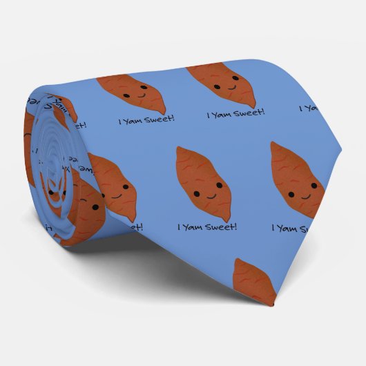 I Yam Sweet Cute kawaii Sweet Potato Stropdas (Opgerold)