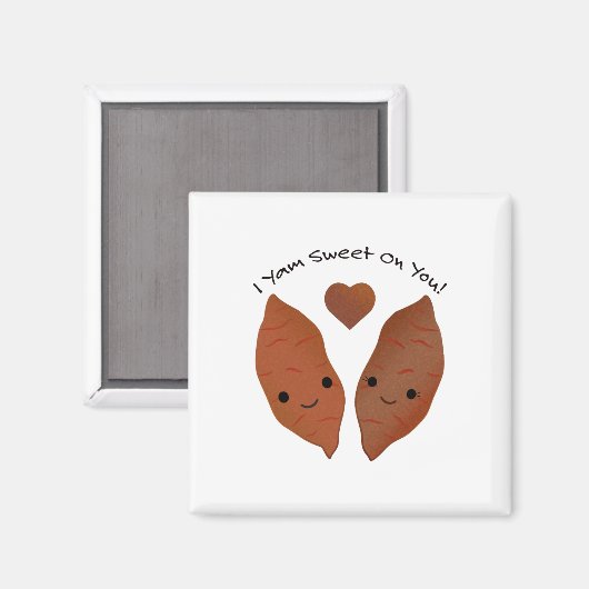 I Yam Sweet Cute Sweet Potato Magneet (Voorkant / Achterkant)