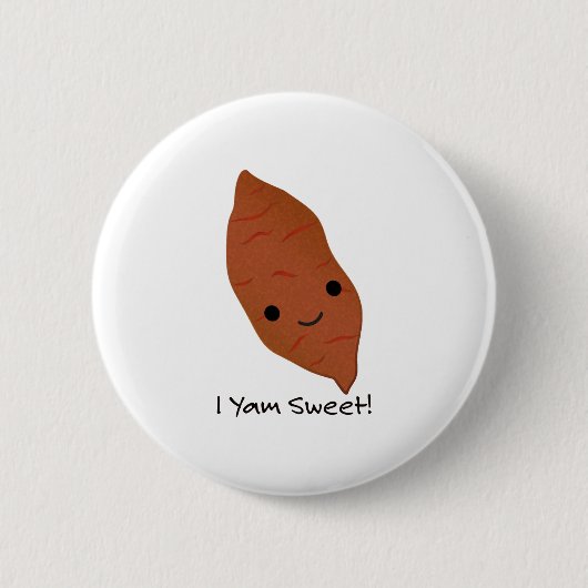 I Yam Sweet Potato Ronde Button 5,7 Cm (Voorkant)