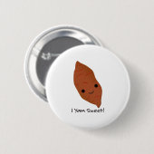 I Yam Sweet Potato Ronde Button 5,7 Cm (Voorkant /achterkant)