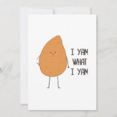 I Yam What I Yam Awesome Yam Vegetable Pun Playful Feestdagenkaart (Voorkant)