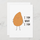 I Yam What I Yam Awesome Yam Vegetable Pun Playful Feestdagenkaart (Voorkant / Achterkant)