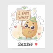 I Yam What I Yam | Cute Punny Potato Character Sti Sticker (Vel)