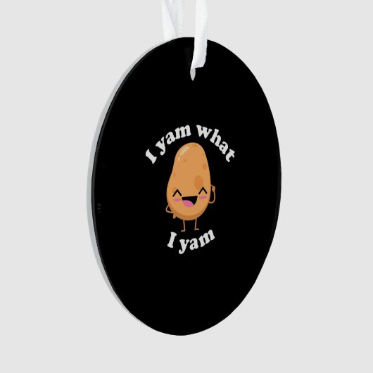I Yam What I Yam, Cute Vegetarian Thanksgiving Pot Ornament (voorkant)