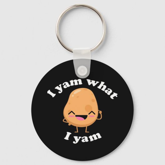 I Yam What I Yam, Cute Vegetarian Thanksgiving Pot Sleutelhanger (Voorkant)