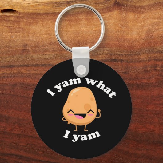 I Yam What I Yam, Cute Vegetarian Thanksgiving Pot Sleutelhanger (Voorkant)