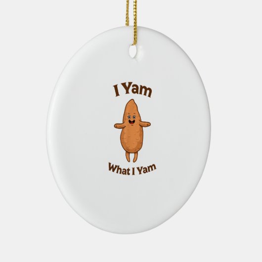 I Yam What I Yam Dancing Sweet Potato Festive Keramisch Ornament (Rechts)