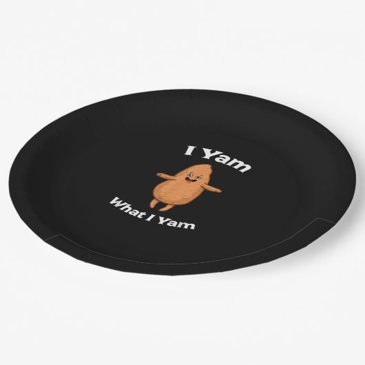 I Yam What I Yam - Dancing Sweet Potato Thanksgivi Papieren Bordje (Gekanteld)