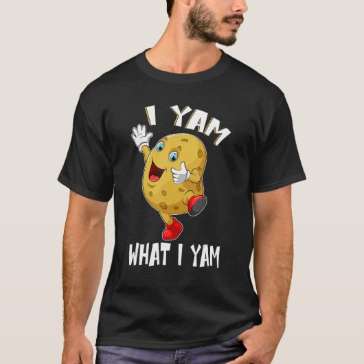 I Yam What I Yam Dancing Sweet Potato Thanksgiving T-shirt (Voorkant)