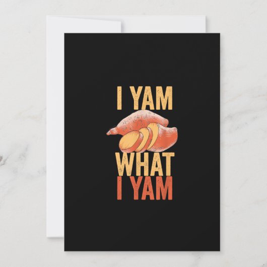 I Yam What I Yam Funny Thanksgiving Sweet Potato J Feestdagenkaart (Voorkant)