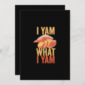 I Yam What I Yam Funny Thanksgiving Sweet Potato J Feestdagenkaart (Voorkant / Achterkant)