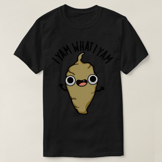 I Yam What I Yam Schattige Veggie Pun 1 T-shirt (Design voorkant)