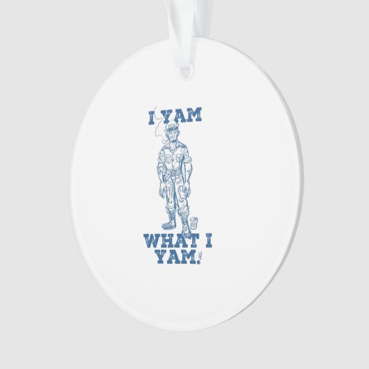 I Yam What I Yam Sketch Linework Minimal Touch Ornament (voorkant)