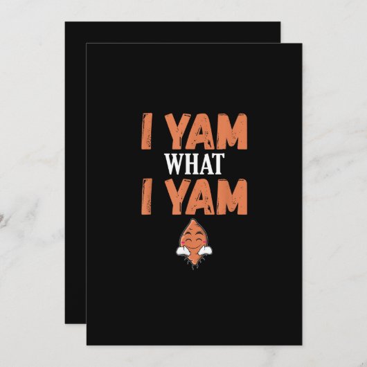 I Yam What I Yam Thanksgiving Turkey Day Funny Feestdagenkaart (Voorkant / Achterkant)