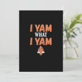 I Yam What I Yam Thanksgiving Turkey Day Funny Feestdagenkaart (Staand voorkant)